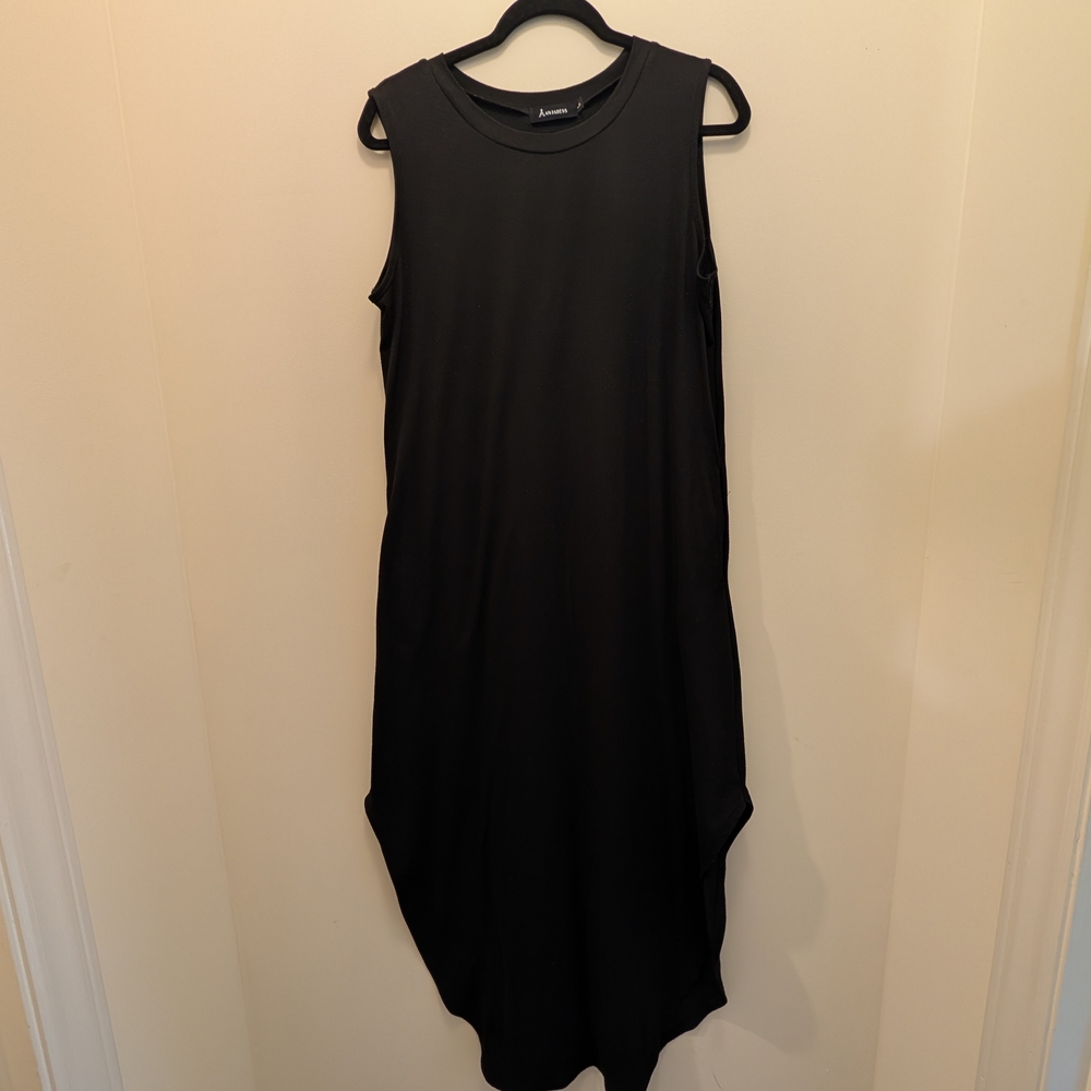 Sleeveless Loose Maxi, Maternity, Dress With Pockets And Side Slits